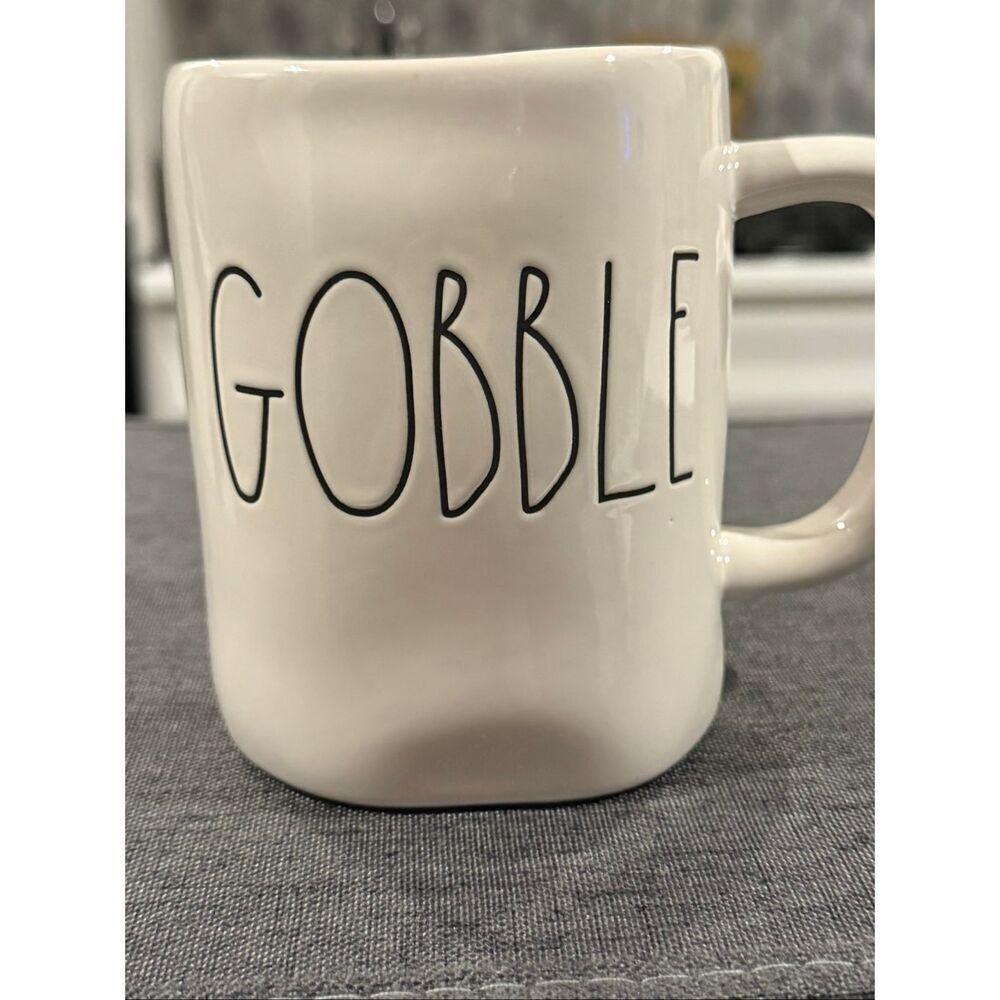 Rae Dunn Gobble Mug Orange Inside